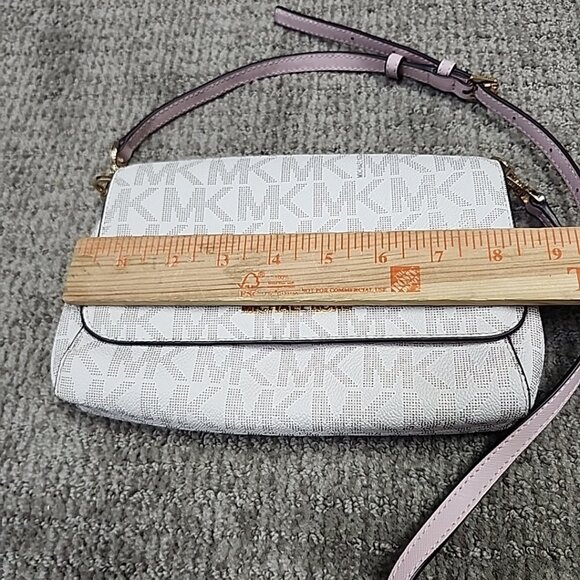 Michael Kors Jet Set Convertible Crossbody Bag Vanilla Pink Women's Gold Accent - Picture 2 of 9